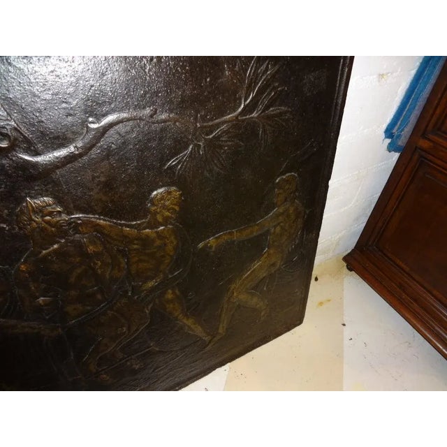 18th Century French Cast Iron Fireplace Back or Fire Back For Sale - Image 4 of 8
