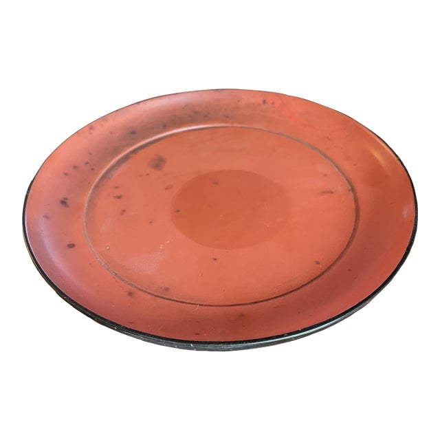 Antique 18th Century Japanese Edo Red Lacquer Negoro Dish For Sale