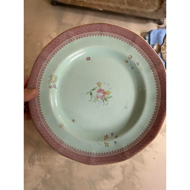 Ceramic 1950s Lowestoft Calyx Ware Adams Dinner Plates Vintage English China 10.25 - Set of Two (2) For Sale - Image 7 of 7