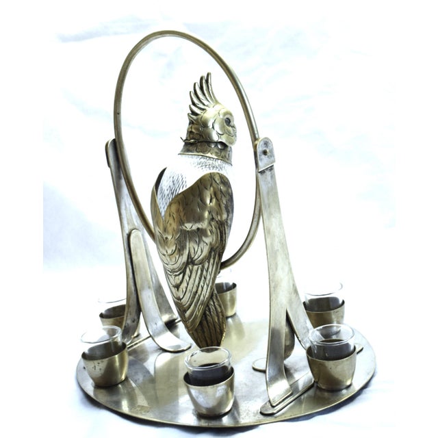Antique Kakadu Liqueur Set, Austria, 1910s, Set of 7 For Sale - Image 9 of 15