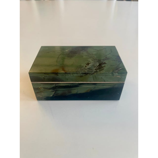 Mineral Box in Green Jasper with Velvet Lining, 1950s For Sale - Image 11 of 11