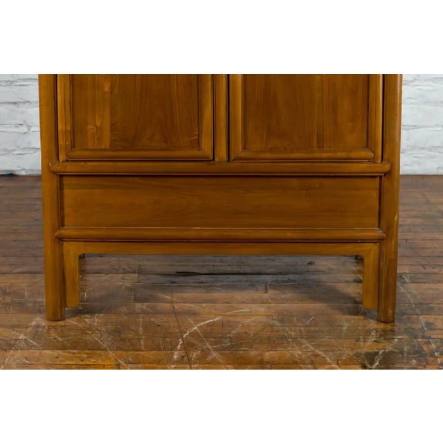 Chinese Qing Dynasty 19th Century Elmwood Noodle Cabinet with Hidden Drawers For Sale - Image 12 of 13