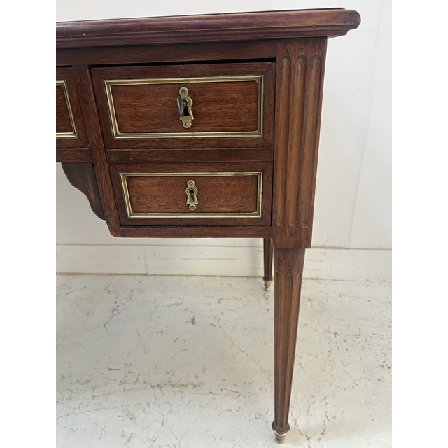 20th Century Louis XVI Mahogany and Mahogany Veneer Desk For Sale - Image 4 of 16