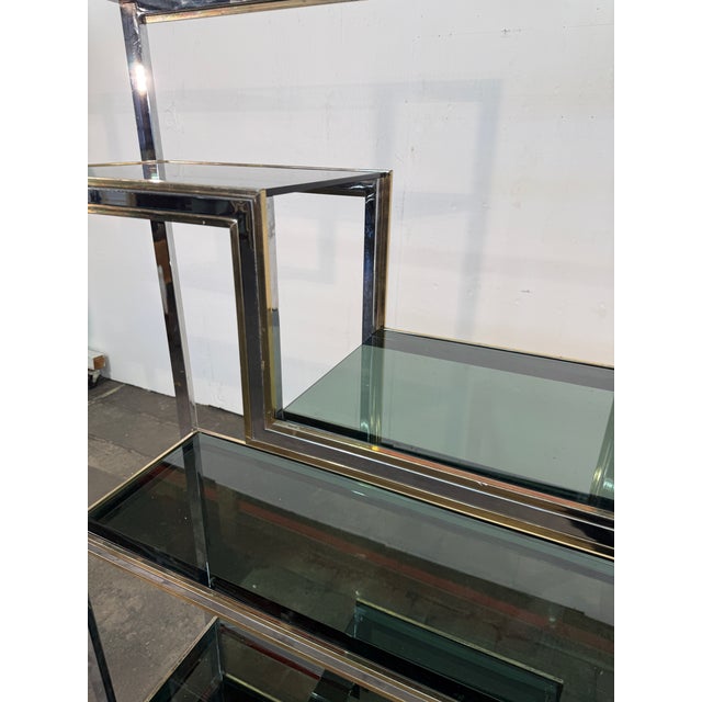 Romeo Rega Chrome and Brass Étagère / Library, Italy, 1970s For Sale - Image 10 of 10