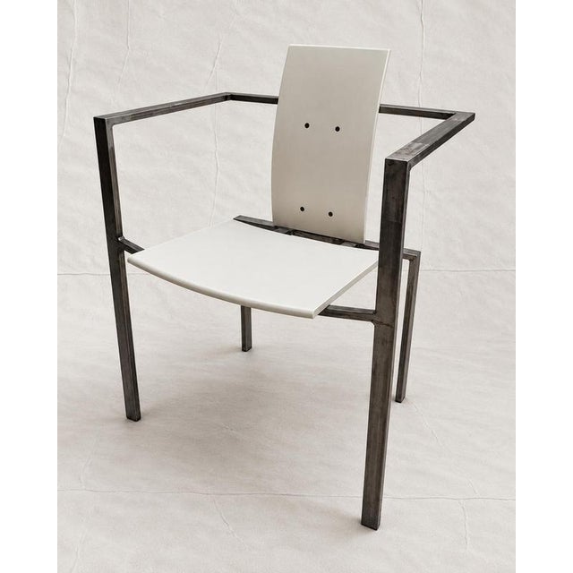 Gray Postmodern Steel Armchair by Karl-Friedrich Förster for KFF, 1980s For Sale - Image 8 of 9