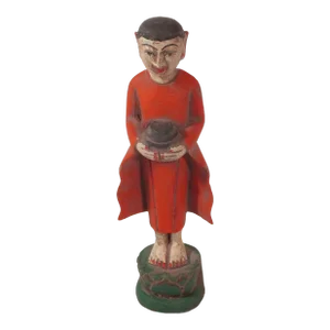 1970s Carved Wood Egyptian Figurine