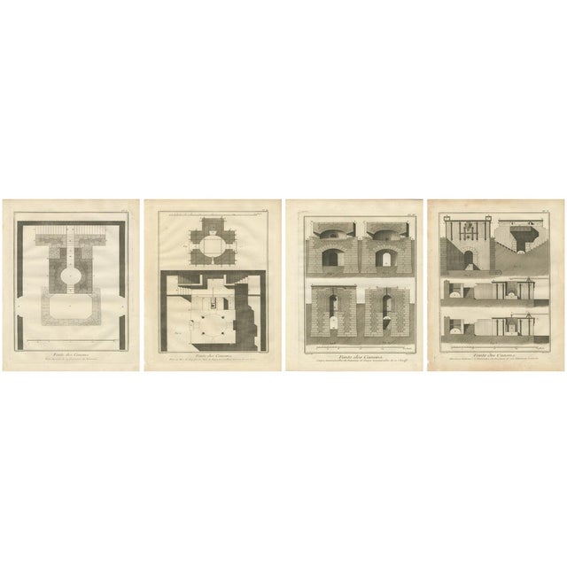 Cannon Foundry Engravings from Diderots Encyclopédie, 1770s, Paper, Set of 4 For Sale