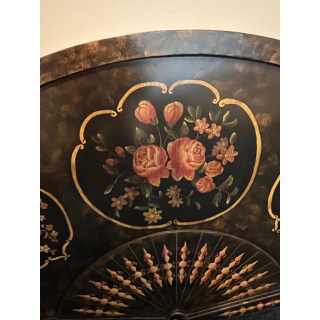 Large hand-painted wooden fan to hang on the wall. It’s a large heavy piece that will make a statement wherever you use...