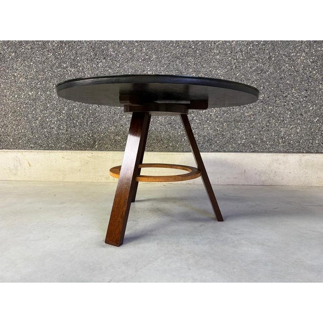 Gold French Art Deco Marquetry Center Table, 1930s For Sale - Image 8 of 11