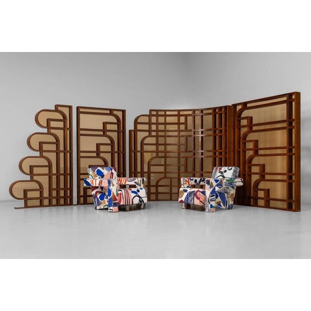 Room Dividers in Walnut and Glass, Italy, 1970, Set of 4 For Sale - Image 11 of 18