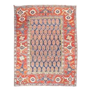Antique Zabihi Collection Persian Serapi Heriz Rug - 7'10" x 9'10" For Sale