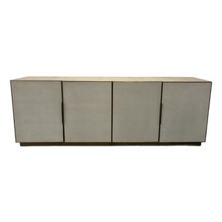 Restoration Hardware Modern Cela Shagreen-Inspired Leather Sideboard Buffet For Sale
