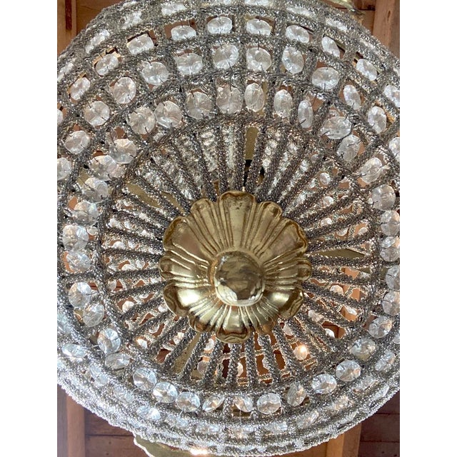 Bronze 1980 Louis XVI Bronze Gold-Finish 6-Light French Chandelier For Sale - Image 8 of 17