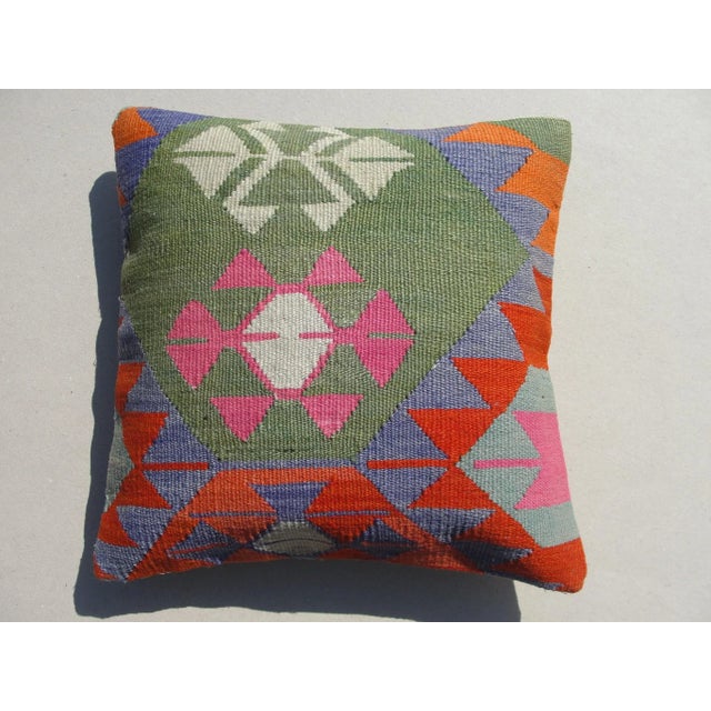 1980s Turkish Kilim Pillow Cover For Sale - Image 9 of 9