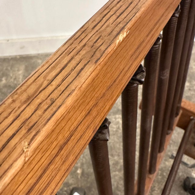 Wood Arden Riddle 1971 Oak Swivel Rocking Mid Century Office Chair on Casters For Sale - Image 7 of 12