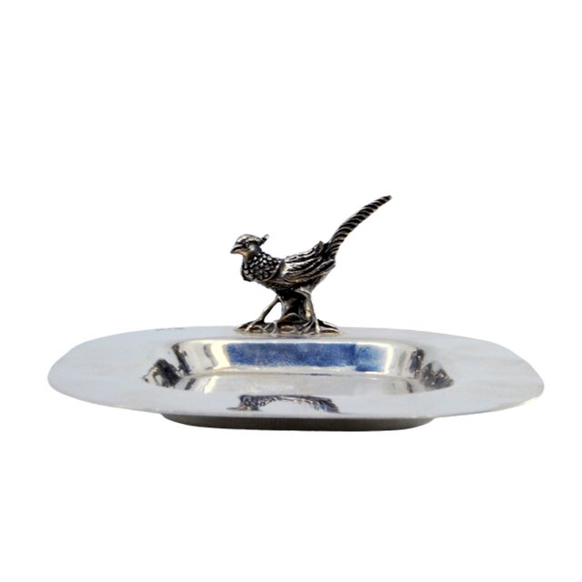 Silver Plain Silver Catchall with Bird Appliqué Handle For Sale - Image 8 of 8