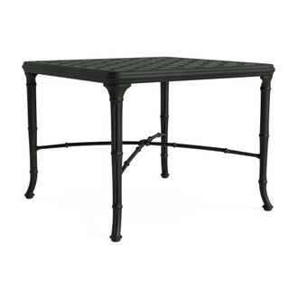 Brown Jordan Calcutta 26" Square Cast Top Corner Table in Black Jade For Sale