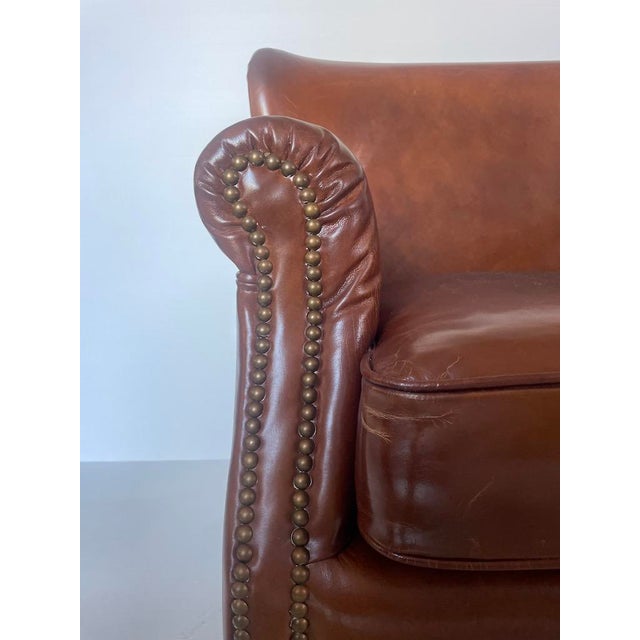 1990s Brown Leather Club Chair, 1990s For Sale - Image 5 of 15