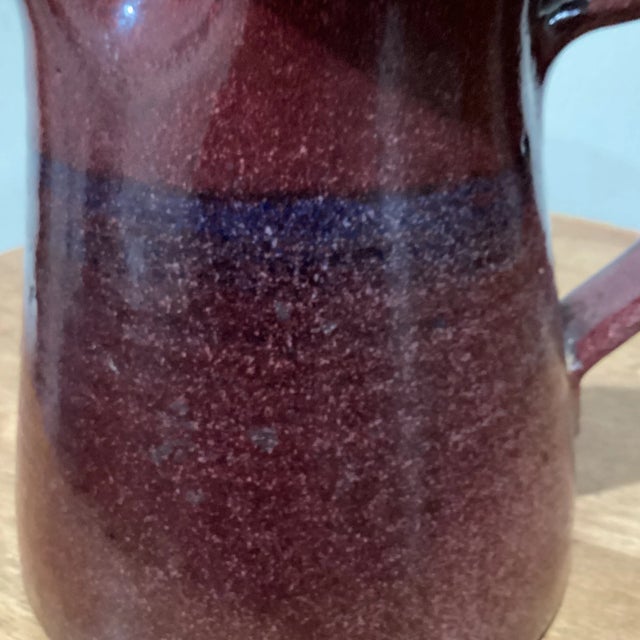 Burgundy Mid 20th Century Vintage Original Zappa Burgundy Glazed Earthenware Pitcher Art Pottery Montrose, Colorado For Sale - Image 8 of 12