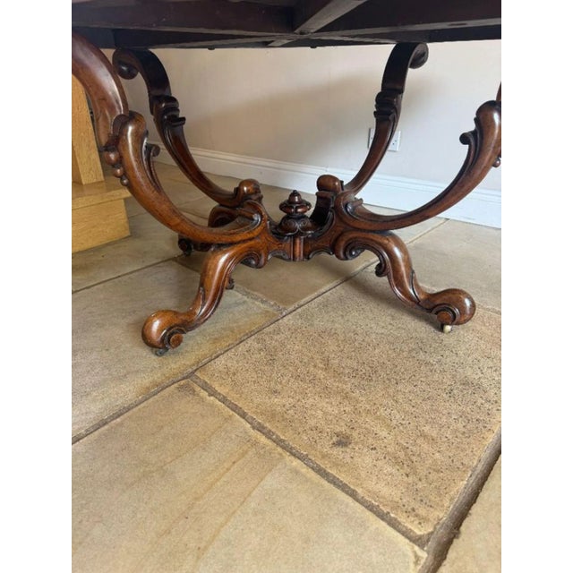 Brown Antique Victorian Rosewood Centre Table, 1880s For Sale - Image 8 of 12