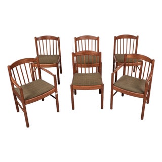Set 6 Danish Modern Teak Armchairs, Denmark, Circa 1960s For Sale