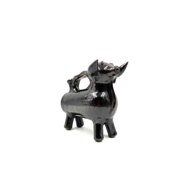 Ceramic 1970s French Mediterranean Style Bull Shaped Jug Sculpture For Sale - Image 7 of 13