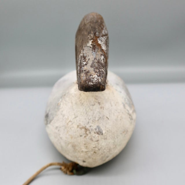 Vintage Folk Art Wooden Working Duck Decoys With Anchor Weights - Pair For Sale - Image 14 of 17