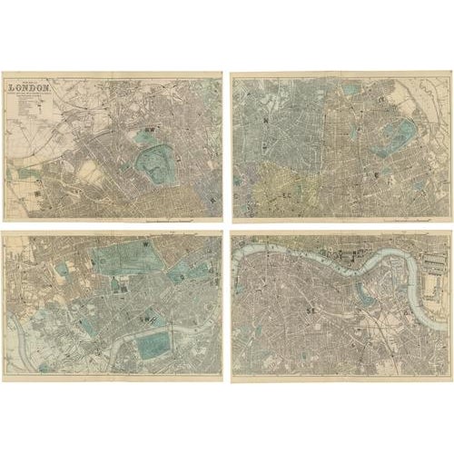 Antique London Atlas Maps, 1885, Set of 4 For Sale - Image 9 of 9