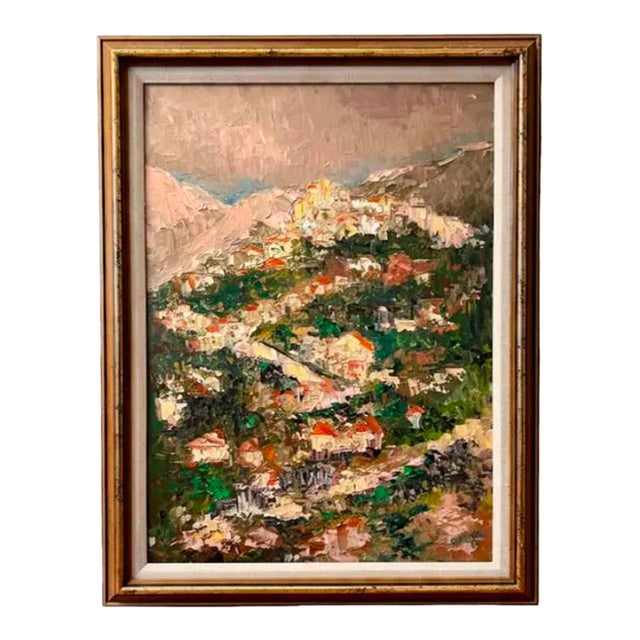 1969 Oil on Board Impressionist Landscape Signed “Gussie” For Sale