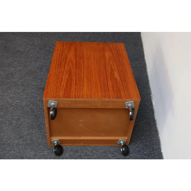 Brown Norwegian Modern Magazine Rack on Casters by Rolf Hesland for Bruksbo in Teak For Sale - Image 8 of 14