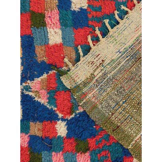 Blue Vintage Boujad Berber Rug For Sale - Image 8 of 9
