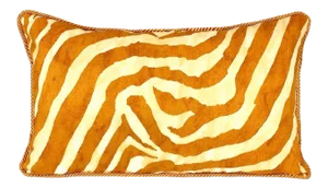 Kravet Tiger Stripe Vintage Lumbar Pillow Cover With Piping
