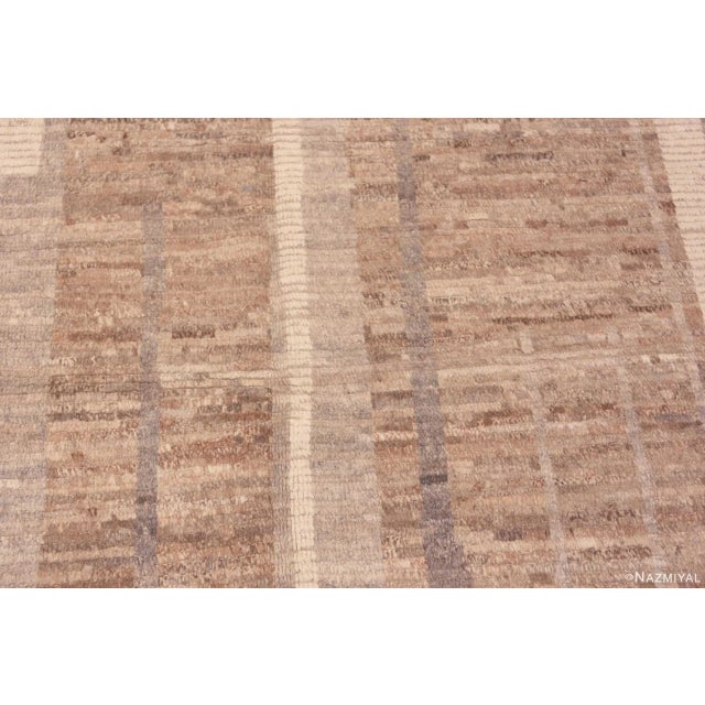 Nazmiyal Collection Neutral Earthy Brown Grey Cream Geometric Contemporary Area Rug For Sale - Image 4 of 4
