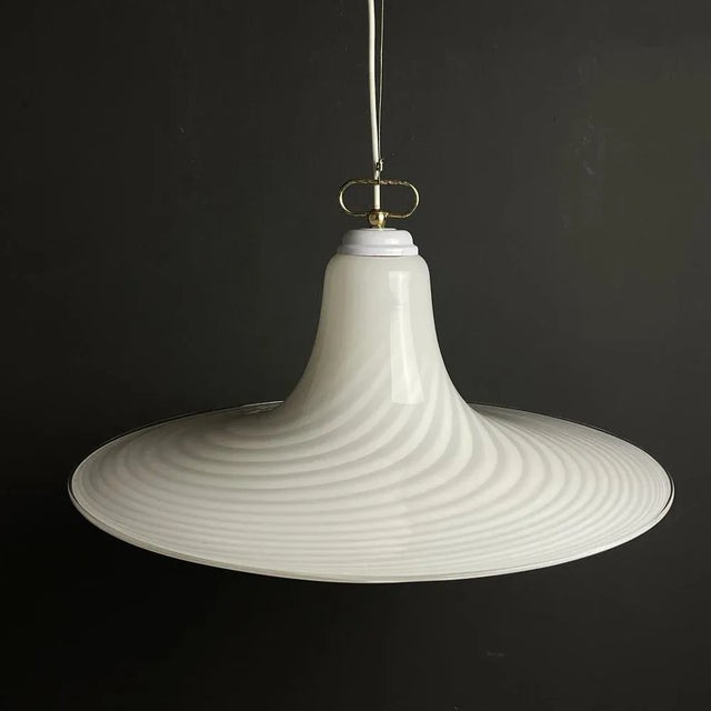 Swirl Murano Glass Pendant Lamp from Vetri Murano, Italy, 1970s For Sale - Image 6 of 13
