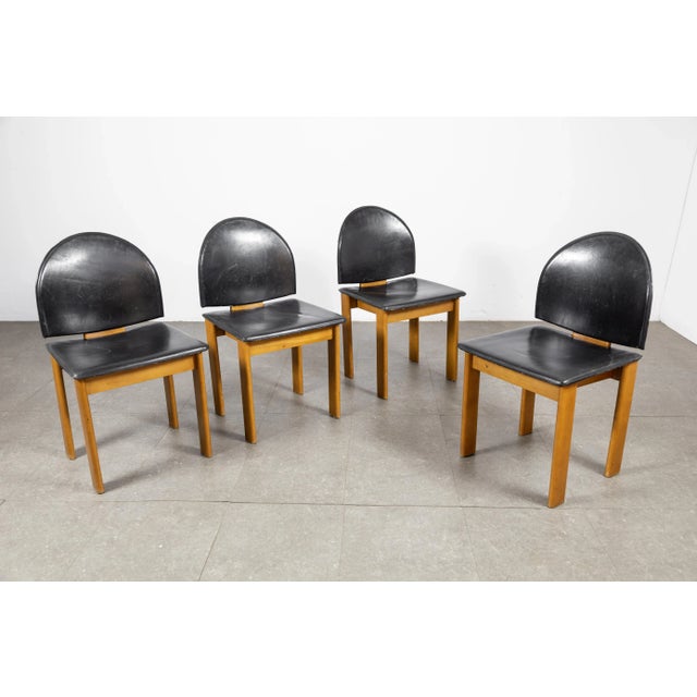 Girgi Dining Chairs in Leather by Tobia & Afra Scarpa, Set of 2 For Sale - Image 9 of 9