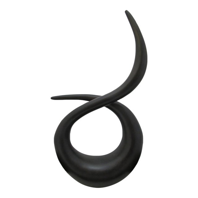 Interlude Home Modernist Twist Metal Sculpture on Marble Base For Sale
