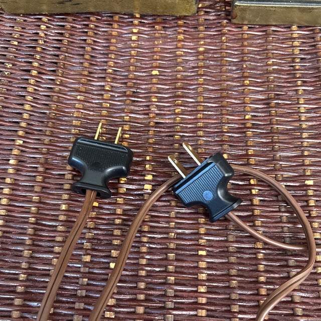 1920s Antique Heavy Brass Lamps in the Art Nouveau Style With Green Glass Finials Circa 1910-1920-a Pair For Sale - Image 5 of 5