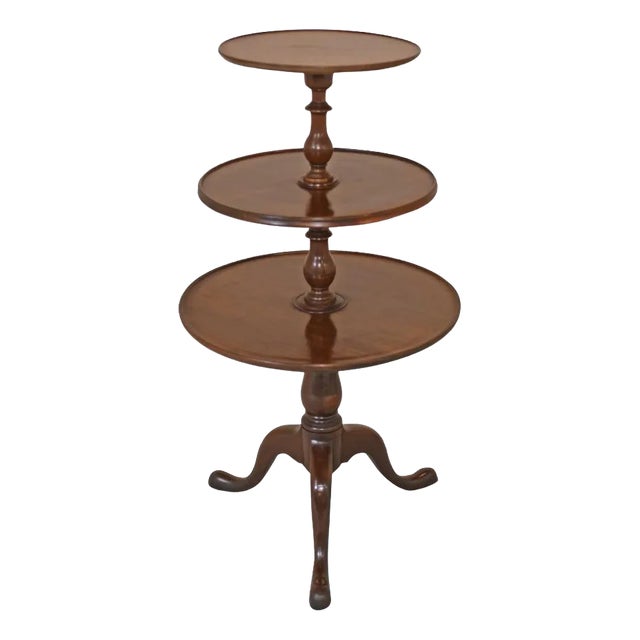 Mahogany Wine Table Tiered Chippendale Stand For Sale