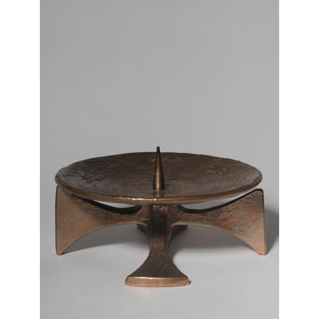 Brutalist Vintage Brutalist Bronze Candleholder, 1960s For Sale - Image 3 of 4