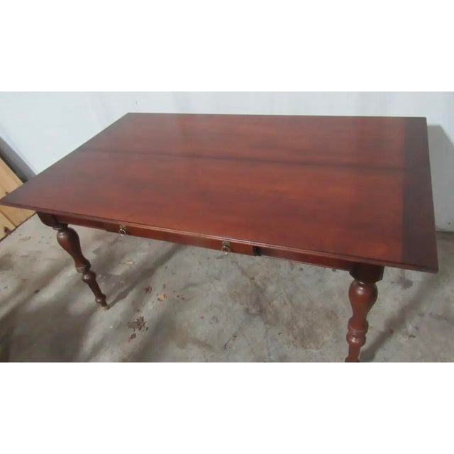 Wood Dining Table - Vintage - 1980's Ethan Allen British Classics Collections Convertible Dining Table - No Longer in Production For Sale - Image 7 of 9