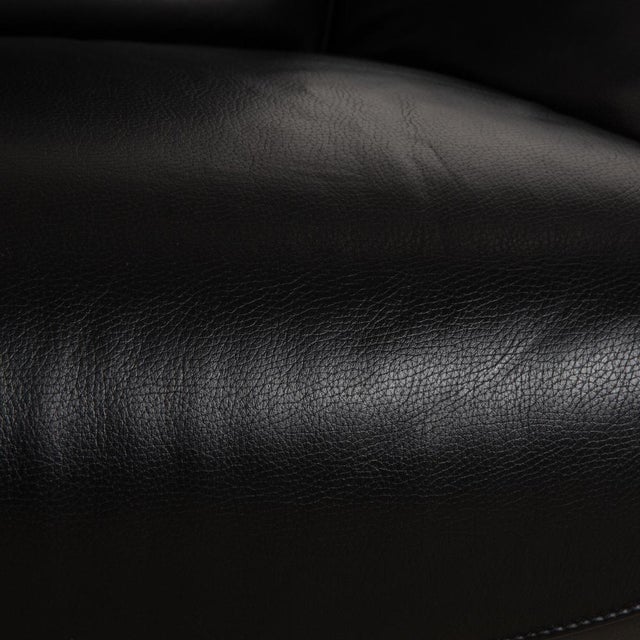 Modern Mate Leather Armchair in Black from FSM For Sale - Image 3 of 13