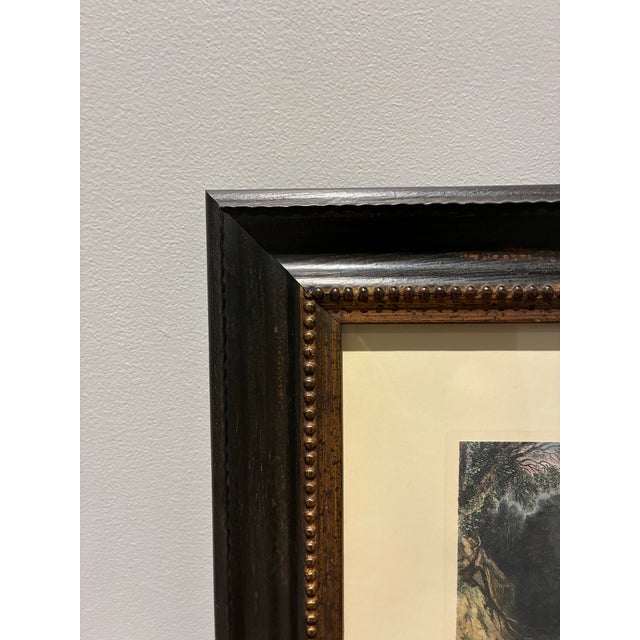 Late 20th Century Vintage “Arcadian Shades” After Peter Paul Rubens Pastoral Landscape Print in Black & Gold Frame For Sale - Image 5 of 6