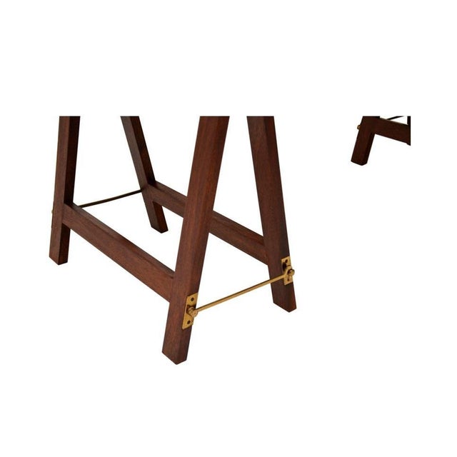 English Campaign Style Desk with Two Drawers For Sale In Dallas - Image 6 of 9