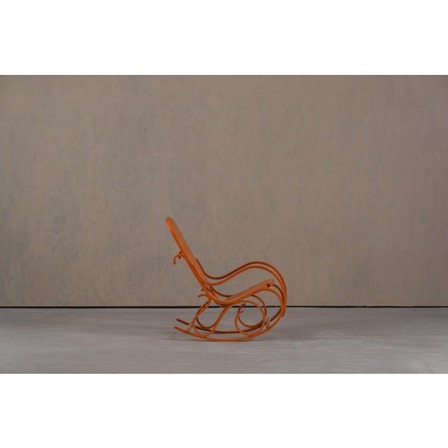 Mid-Century Modern Vintage Bentwood Rocking Chair by Luigi Crassevig, Italy, 1970s For Sale - Image 3 of 16