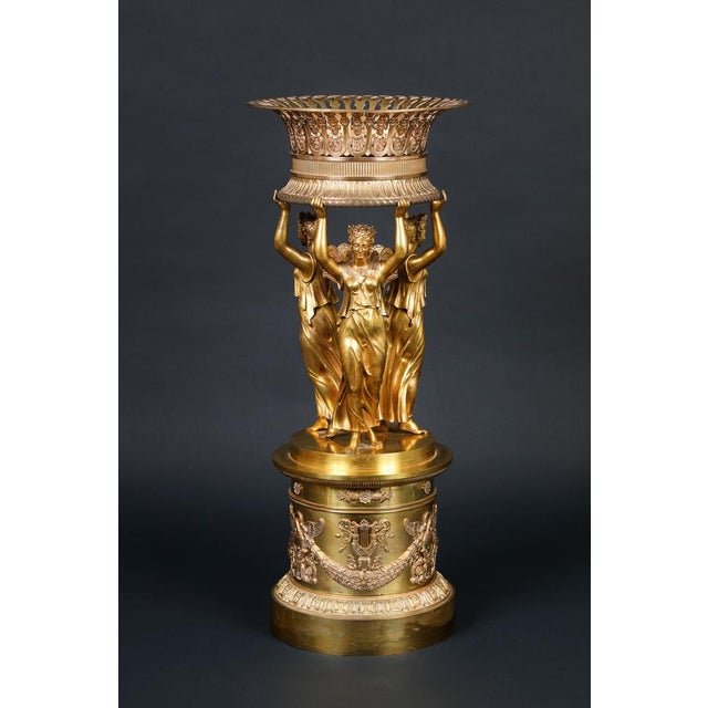 Antique Gilded Bronze Centerpiece Empire, France, 1825 For Sale - Image 13 of 18