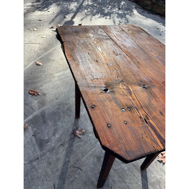 1920s Primitive Tall Harvest Table For Sale - Image 4 of 7