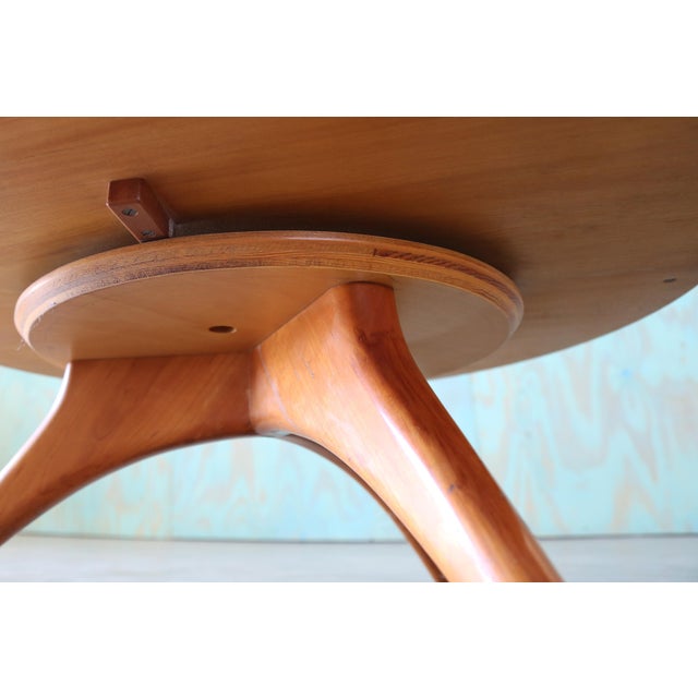 1953 Attributed Vladimir Kagan for Kagan Dreyfus Revolving Table Marble Cherry For Sale - Image 14 of 16