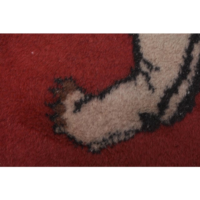 Red Turkish Red Lion Rug For Sale - Image 8 of 12