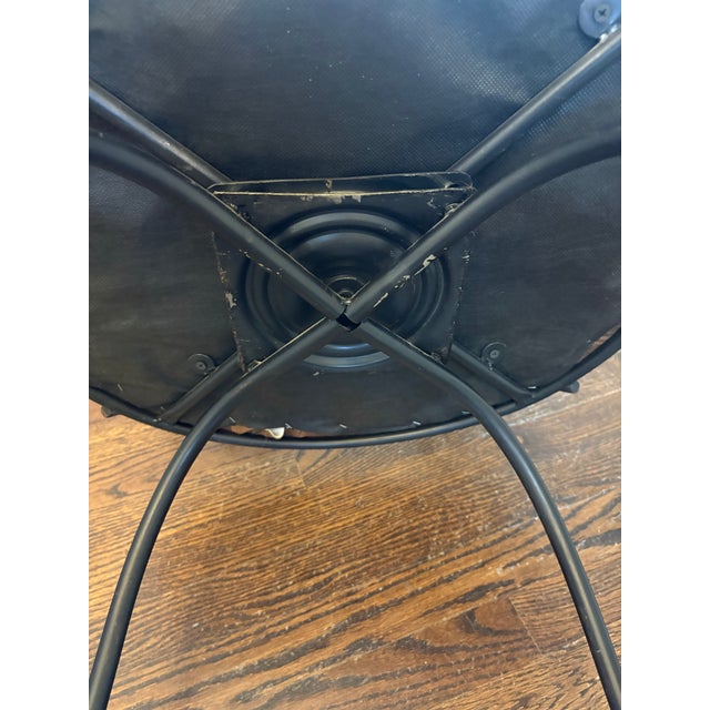 Early 21st Century Arhaus Obra 32” Swivel Wrought Iron Bar Stools in Distressed Bronze – Pair For Sale - Image 5 of 12
