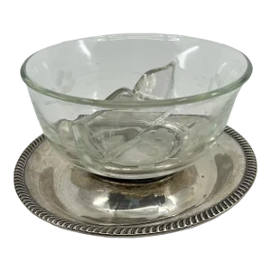 Vintage Fisher Silversmiths Inc Sterling With Glass Split Bowl #1117